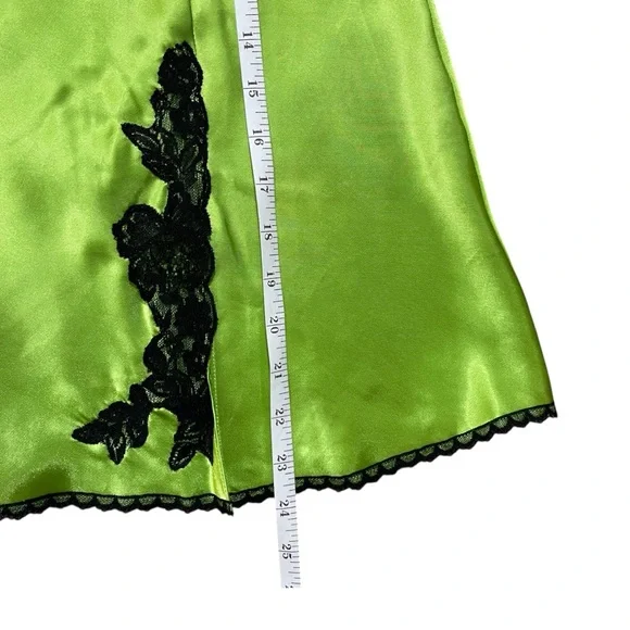 Frederick's of Hollywood Women's Vibrant Green Chemise Satin Slip Dress Sz. M - Picture 5 of 9